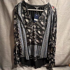 NWT Lucky Brand Women's Embroidered Bohemian Top (Sz. Large)